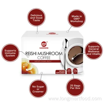 OEM Reishi Mushroom Ganoderma Black Instant Coffee 2 in 1